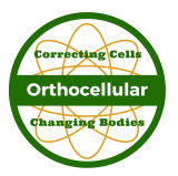 Orthocellular corporate logo with our motto correcting cells changing bodies.