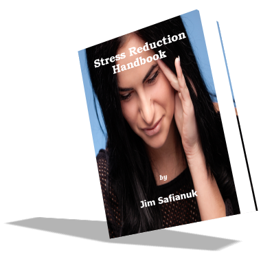 This larger cover photo shows a woman who is in need of stress relief. Both immediate stress relief and prolonged stress reduction techniques are part of the Stress Reduction Handbook.